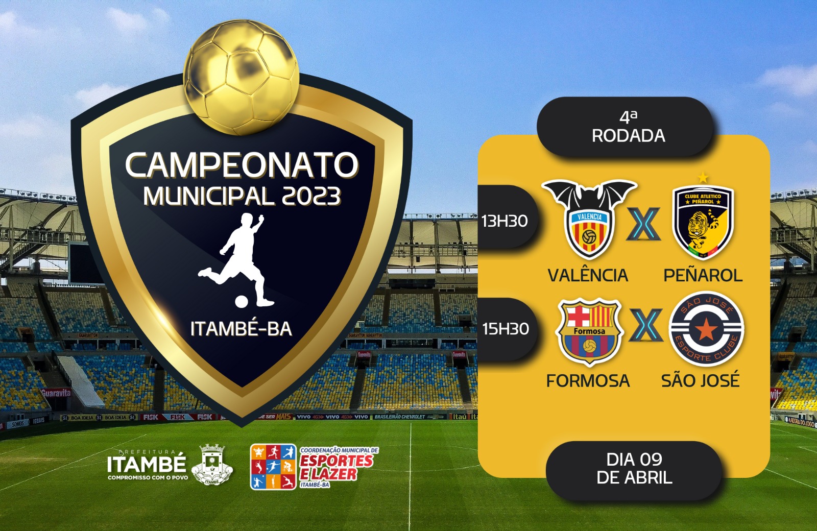 Valência X Peñarol e Formosa X São José do Colônia serão os duelos da 4ª rodada do Municipal 2023