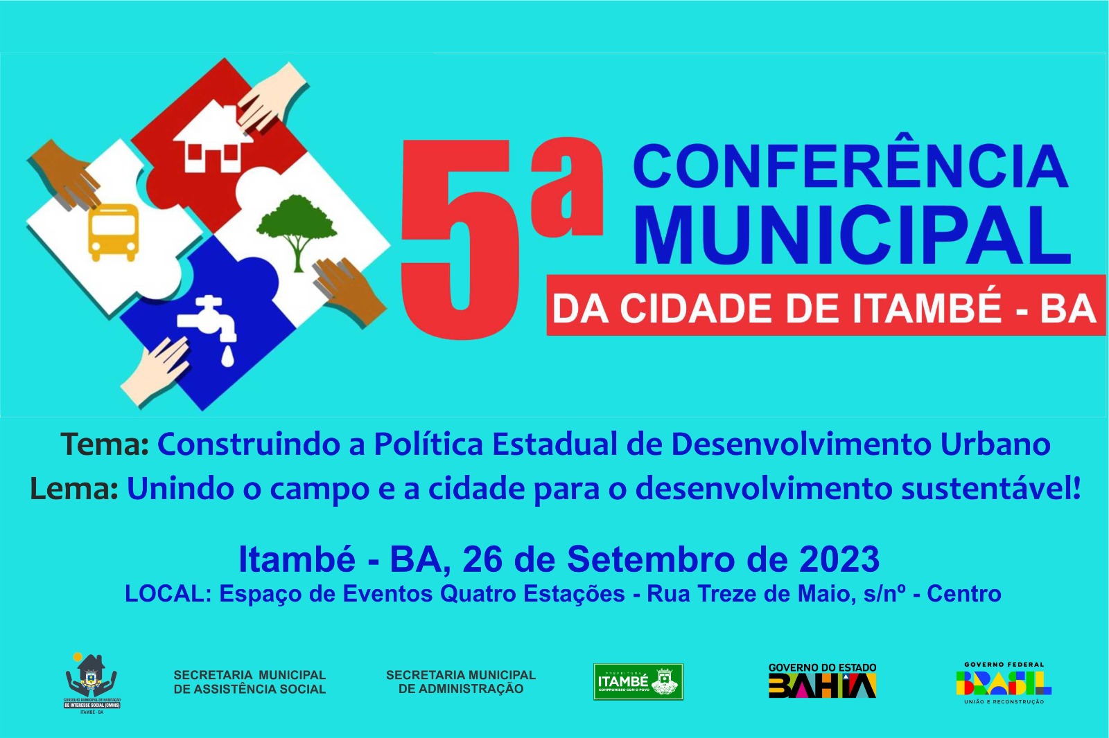 Município de Itambé vai realizar a 5° Conferência Municipal das Cidades