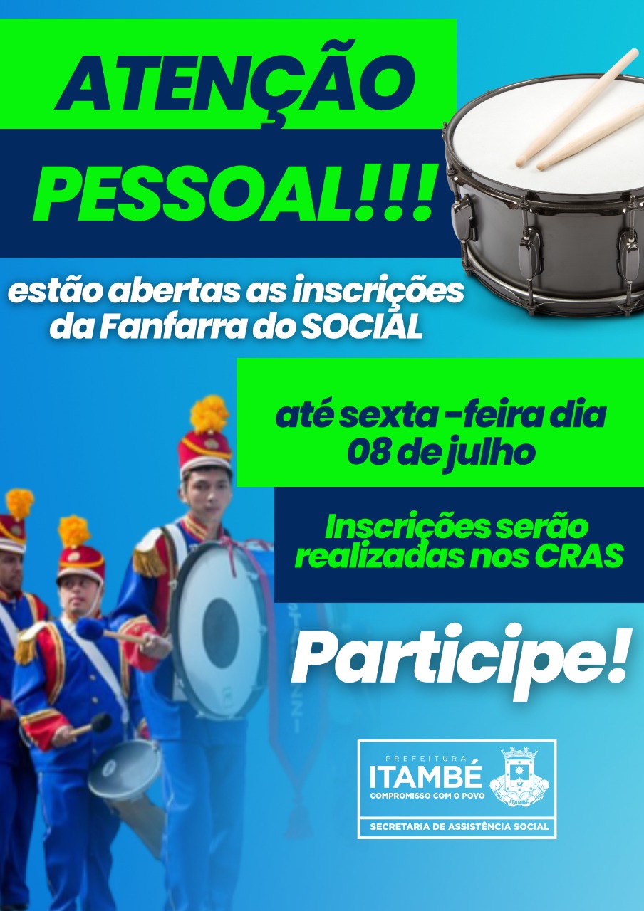 Estão abertas as inscrições para a Fanfarra do Social