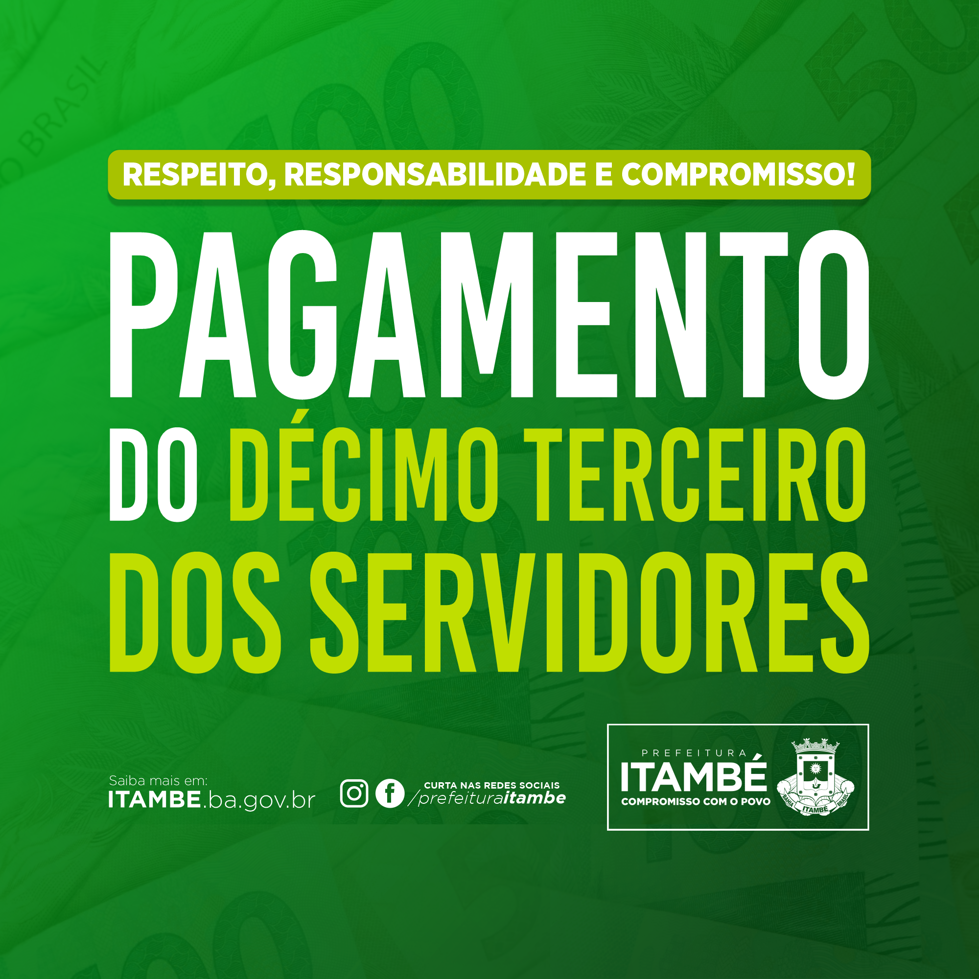 Prefeitura de Itambé quita 13ª Salário de todos os servidores efetivos