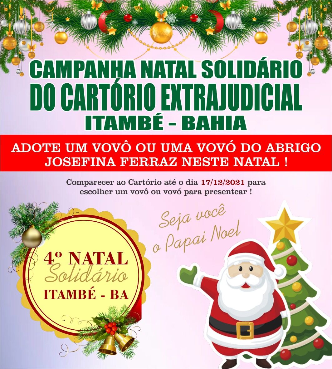 Cartório Extrajudicial de Itambé realiza Campanha Natal Solidário