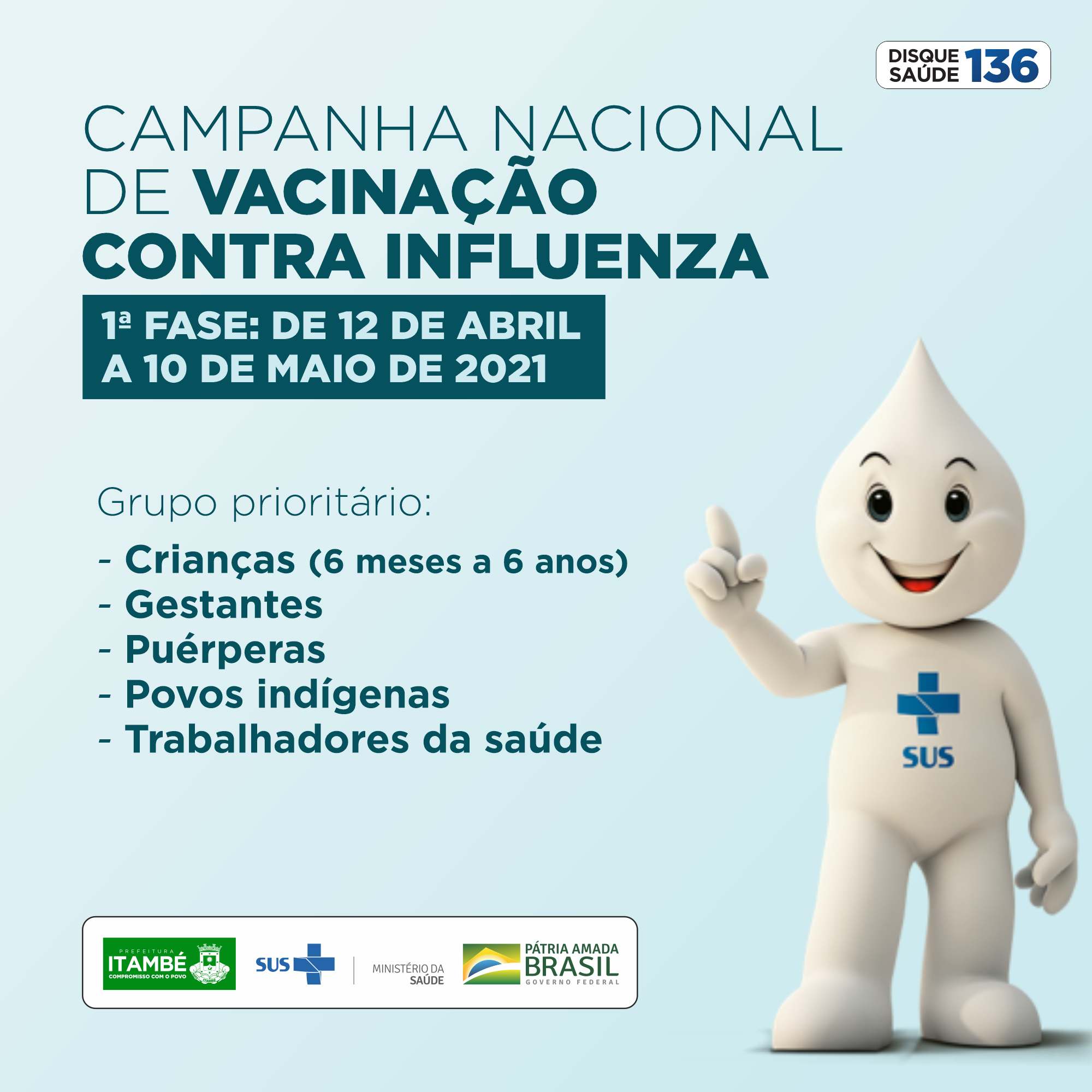 Secretaria de Saúde vai iniciar nesta segunda (12) a Campanha de Vacinação contra a Gripe